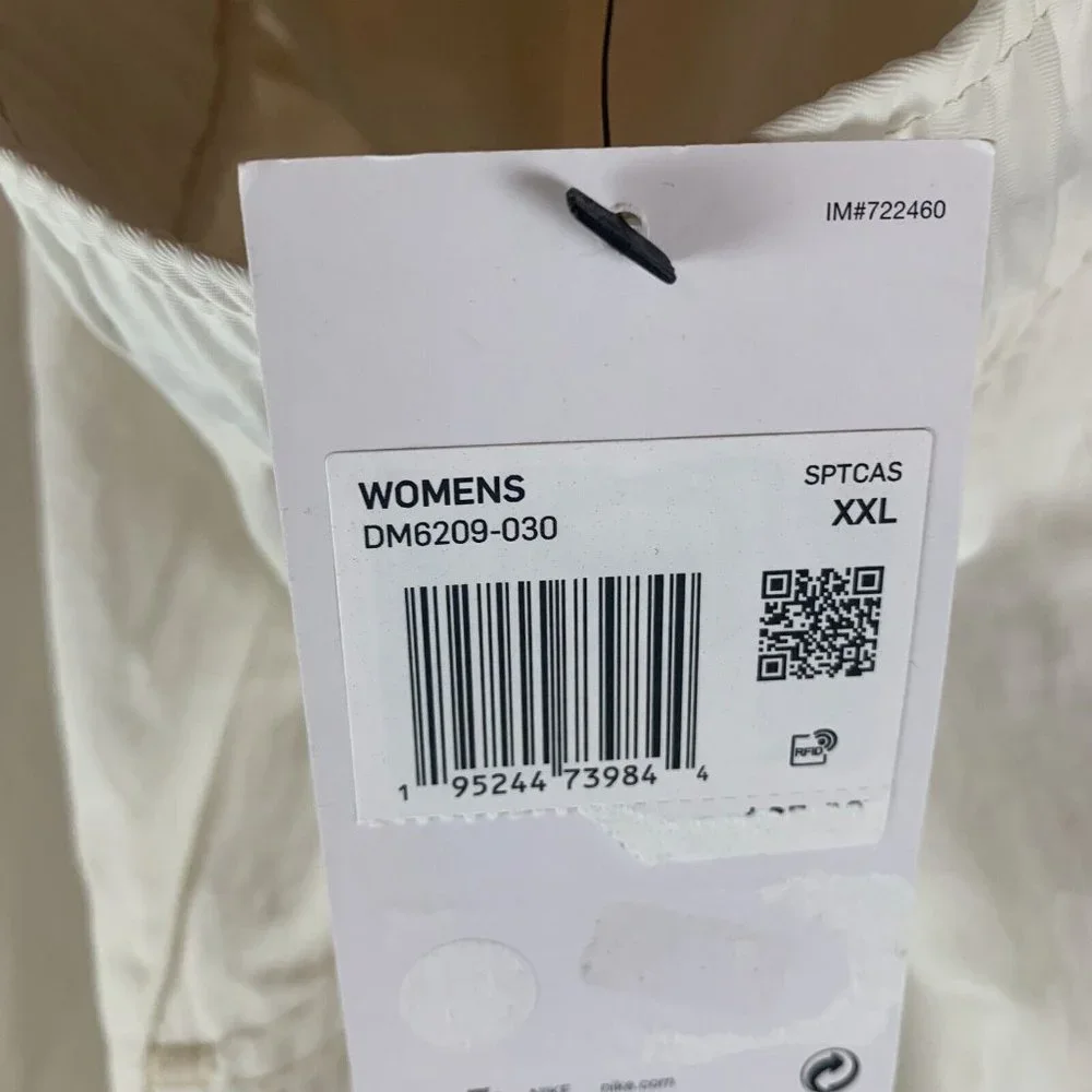 Nike Panel‎ Pants Women's 2XL White Track Loose Fit High-Rise Elastic Waist 7265